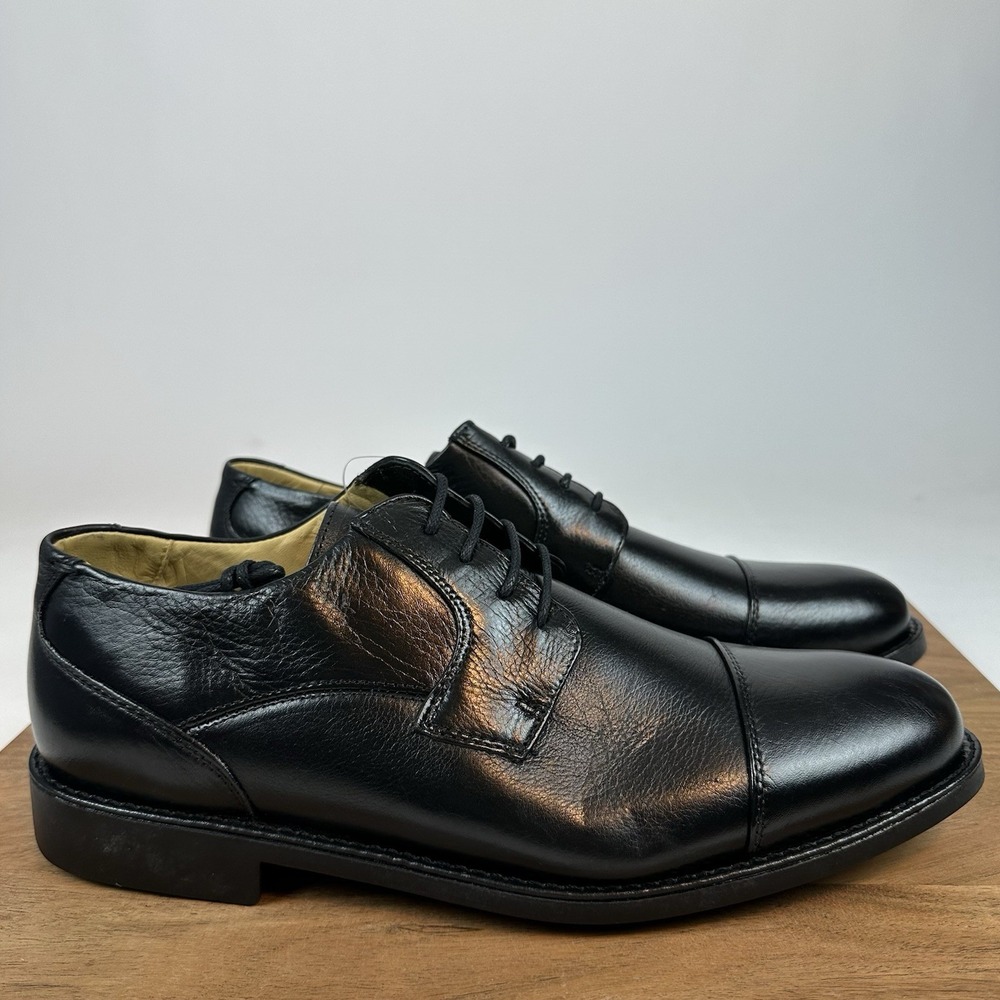 New Mens Belvedere Duke‎ Cap Toe Oxfords Leather Black Dress Shoes Size 11 D